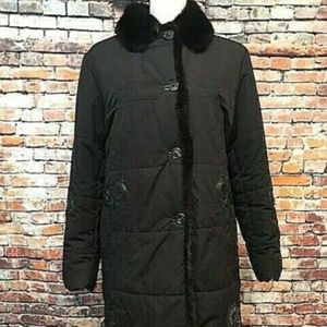 VTG Enrico Mandelli Black Trench Coat Jacket